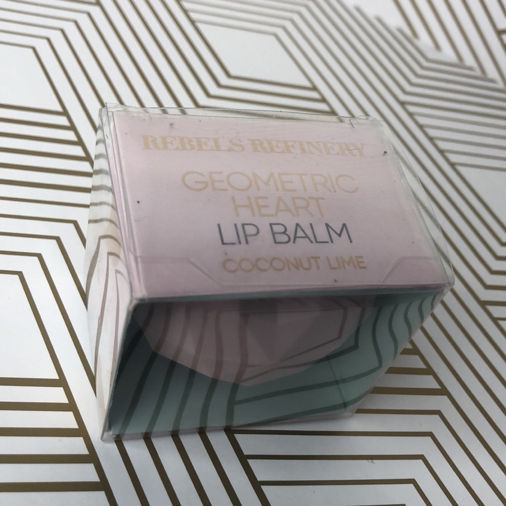 3/$18 Rebels Refinery Geometric Heart Coconut Lime Natural Lip Balm NEW! - Picture 4 of 10